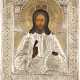 A SMALL ICON SHOWING CHRIST THE SAVIOUR WITH OKLAD - photo 1
