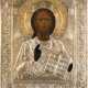 AN ICON SHOWING CHRIST PANTOKRATOR WITH OKLAD - photo 1
