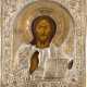 AN ICON SHOWING CHRIST PANTOKRATOR WITH OKLAD - photo 1
