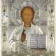 A VERY FINE ICON SHOWING CHRIST PANTOKRATOR WITH A NIELLO AND SILVER-GILT OKLAD - photo 1