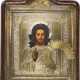 AN ICON SHOWING CHRIST PANTOKRATOR WITH OKLAD WITHIN KYOT - photo 1
