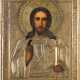 AN ICON SHOWING CHRIST PANTOKRATOR WITH OKLAD - photo 1