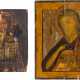 TWO ICONS SHOWING CHRIST PANTOKRATOR AND ST. JOHN THE FORERUNNER FROM A DEISIS - photo 1