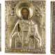 THREE SMALL ICONS WITH OKLAD: DEISIS, A QUADRI-PARTITE ICON AND ST. NICHOLAS OF MYRA - фото 1