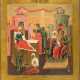 A LARGE ICON SHOWING THE NATIVITY OF THE MOTHER OF GOD FROM A CHURCH ICONOSTASIS - photo 1