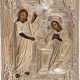 A LARGE ICON SHOWING THE ANNUNCIATION OF THE MOTHER OF GOD WITH OKLAD - фото 1