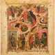 A FINE ICON SHOWING THE NATIVITY OF CHRIST AND THE FLIGHT INTO EGYPT - photo 1