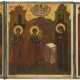 A LARGE TRIPTYCH SHOWING THE NATIVITY OF THE MOTHER OF GOD, THE ANNUNCIATION AND THE ENTRY - photo 1
