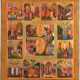 A FINE ICON OF THE RESURRECTION AND DESCENT WITH TWELVE MAJOR FEASTS - photo 1