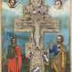 A SMALL STAUROTHEK ICON SHOWING TWO SELECTED SAINTS - фото 1
