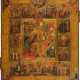A LARGE ICON OF THE RESURRECTION AND DESCENT INTO HELL WITH SIXTEEN MAJOR FEASTS - photo 1