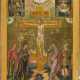 A MONUMENTAL AND FINE ICON SHOWING THE CRUCIFIXION OF CHRIST, THE DEPOSITION AND THE - фото 1