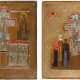 TWO STAUROTHEK ICONS SHOWING THE CRUCIFIXION AND SAINTS - photo 1