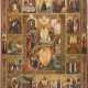 A MONUMENTAL ICON OF THE RESURRECTION OF CHRIST AND THE DESCENT WITH THE MAJOR LITURGICAL - photo 1