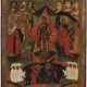 A MONUMENTAL ICON SHOWING THE DESCENT INTO HELL FROM A CHURCH ICONOSTASIS - photo 1
