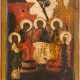 IKONENFRAGMENT MIT DER ALTTESTAMENTLICHEN DREIFALTIGKEIT - Foto 1