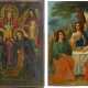 TWO LARGE ICONS SHOWING THE OLD TESTAMENT TRINITY AND THE MOTHER OF GOD OF THE KIEV CAVES - photo 1