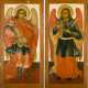 A PAIR OF MONUMENTAL ICONS SHOWING THE ARCHANGELS MICHAEL AND GABRIEL FROM A CHURCH - photo 1