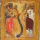 A RARE ICON SHOWING THE MIRACLE OF THE ARCHANGEL MICHAEL AT CHONAE - фото 1