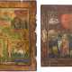 TWO ICONS SHOWING THE PROPHET ELIJAH AND A QUADRI-PARTITE ICON SHOWING THE CRUCIFIXION, - photo 1