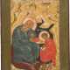 A LARGE ICON SHOWING ST. JOHN THE THEOLOGIAN AND PROCHOROS ON THE ISLAND OF PATMOS FROM A - photo 1