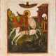 A LARGE ICON SHOWING ST. GEORGE KILLING THE DRAGON - photo 1