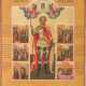 A FINE ICON SHOWING ST. JOHN THE WARRIOR WITH SCENES FROM HIS LIFE - photo 1