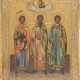 A FINE ICON SHOWING STS. SAMON, GURIY AND AVIV - фото 1