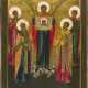 A LARGE AND FINE ICON SHOWING THE ARCHANGEL MICHAEL AND THE ANIMAL PATRON SAINTS STS. - photo 1