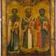 AN ICON SHOWING THE THREE HIERARCHS STS. JOHN CHRYSOSTOM, GREGORY THE THEOLOGIAN AND BASIL - фото 1