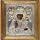 A VERY LARGE ICON SHOWING ST. NICHOLAS OF MYRA WITH OKLAD WITHIN KYOT - фото 1