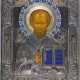 A VERY FINE ICON SHOWING ST. NICHOLAS OF MYRA WITH A SILVER-GILT AND CLOISONNÉ ENAMEL - photo 1