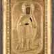 A RARE ICON SHOWING ST. BARBARA WITH A STUCCO OKLAD - photo 1
