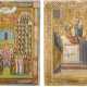 TWO SMALL ICONS: THE SYNAXIS OF THE MIRACLEWORKING SAINTS OF THE PECHERSKY MONASTERY IN - photo 1