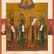 A LARGE ICON SHOWING FOUR FOUNDERS OF MONASTERIES - photo 1