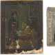 THREE SMALL ICONS SHOWING THE MOTHER OF GOD, ST. NIL STOLOBENSKIY AND STS. SAMON, GURIY - photo 1