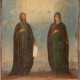 AN ICON SHOWING ST. SERGEY OF RADONEZH AND ST. EUPHROSINA - photo 1