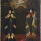 A SMALL ICON SHOWING STS. MITROPHAN OF VORONEZH AND TIKHON OF SADONSK - фото 1