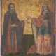 A LARGE ICON SHOWING ST. SAVVA AND CATHERINE - photo 1