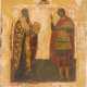 IKONE MIT DEN HEILIGEN BASILIUS DEM GROSSEN UND DEMETRIUS VON SALONIKI - Foto 1