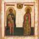 AN ICON SHOWING THE ARCHANGEL MICHAEL AND ST. BARBARA - photo 1