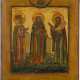 AN ICON SHOWING STS. EUPHROSINIA, ZOSIMA AND SAVATIY - фото 1