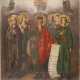 A LARGE SIGNED AND DATED ICON SHOWING ST. VLADIMIR AND VICTOR AND SELECTED SAINTS - photo 1