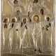 A LARGE ICON SHOWING THE ARCHANGEL GABRIEL AND SIX SELECTED SAINTS WITH OKLAD - photo 1