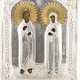 A SMALL ICON SHOWING STS. SYMEON AND ANNE WITH OKLAD - photo 1
