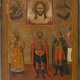 AN ICON SHOWING THE MANDYLION AND STS. JONAH, METROPOLITAN OF MOSCOW, THEODORE AND - photo 1