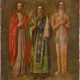A SMALL ICON SHOWING THREE SELECTED SAINTS - photo 1