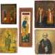 FIVE SMALL ICONS SHOWING SELECTED SAINTS - photo 1