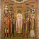 A VERY LARGE ICON SHOWING THE GUARDIAN ANGEL FLANKED BY EIGHT SELECTED SAINTS - photo 1