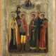 AN ICON SHOWING SIX SELECTED SAINTS, STS. BLAISE, FLORUS AND LAURUS AMONG THEM - photo 1